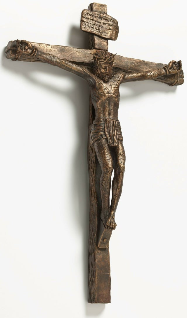 Bronze Patina Realistic Crucifix