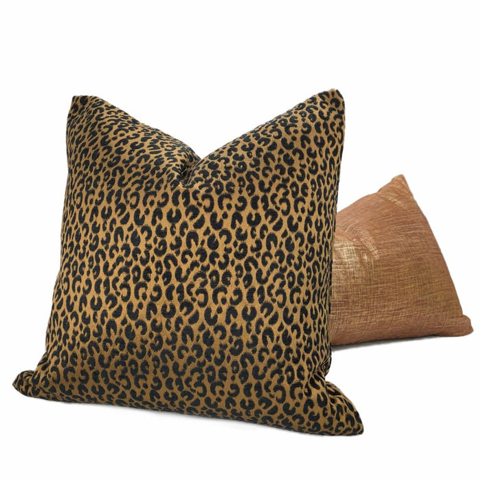 Thandi Coppery Brown Leopard Spot Pillow Cover - Aloriam