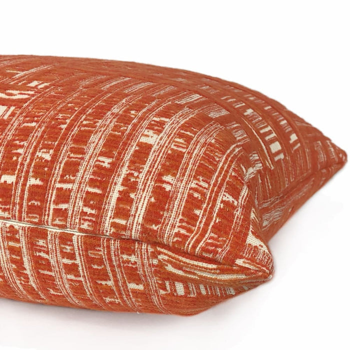 Joplin Orange Cream Abstract Texture Chenille Pillow Cover - Aloriam