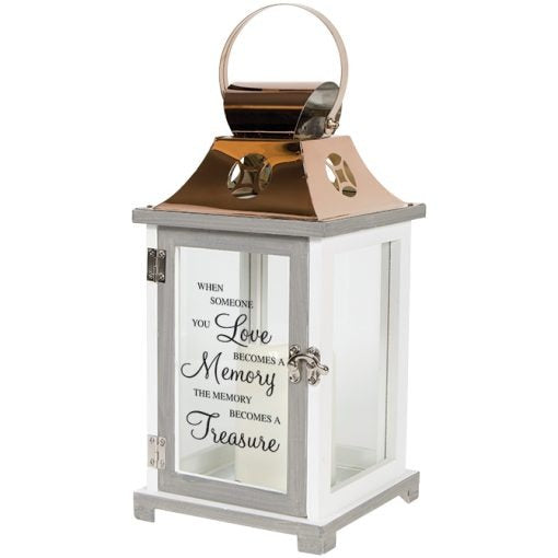 Memory Becomes a Treasure Memorial Lantern with Flicker Pillar Candle