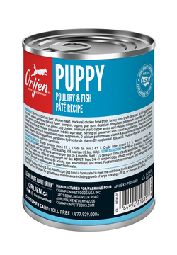 Orijen Puppy Poultry & Fish Pate Canned Dog Food