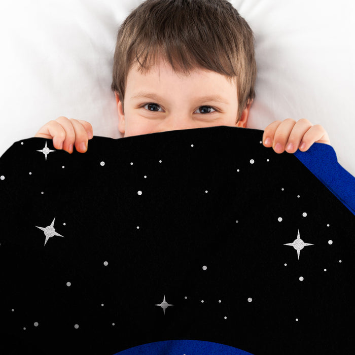 Sleep Squad Nasa Logo 60” x 80” Raschel Plush Blanket