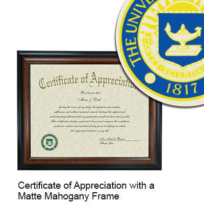 University of Michigan - Dearborn Certificate with Frame