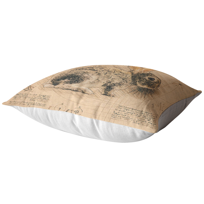 Vintage Rustic Renaissance Sketch Style Throw Pillow or Zip Cover with Insert | Earth Tone Easter Living Room Decor