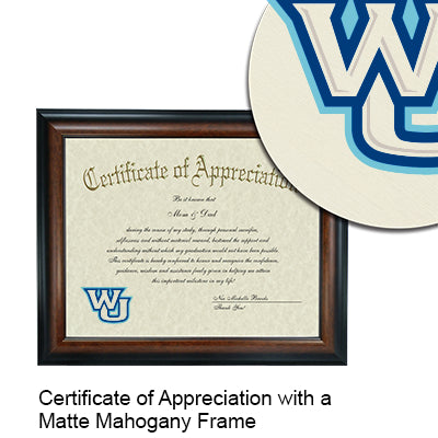 Washburn University Certificate with Frame