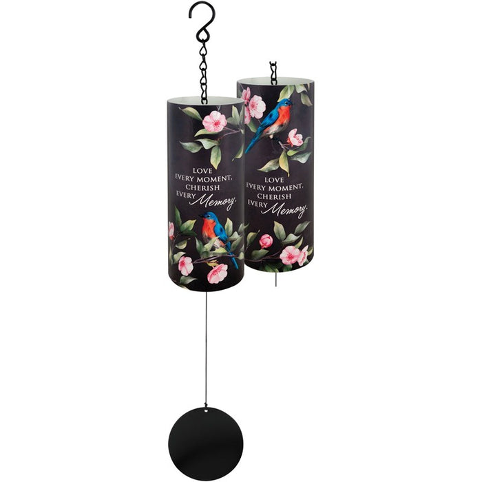 18" Cherish Every Moment Varnish Cylinder Sonnet Wind Chime