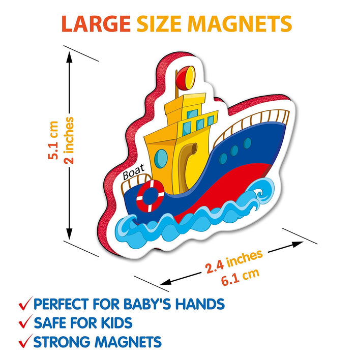 34 Foam Fridge Magnets for Toddlers 3 years Vehicles and Professions Magnets