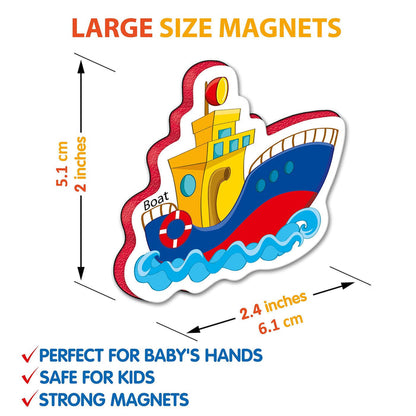 34 Foam Fridge Magnets for Toddlers 3 years Vehicles and Professions Magnets