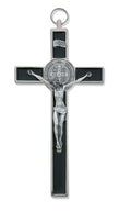 8" Black Enameled St Benedict Crucifix
