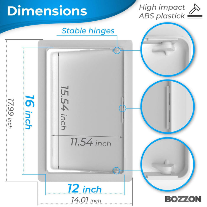Access Panel for Drywall 12x16 inch Wall Hole Cover Access Door Plastic White