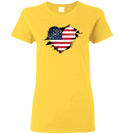 American Flag Heart Shirt