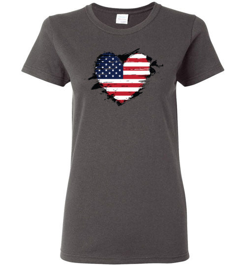 American Flag Heart Shirt