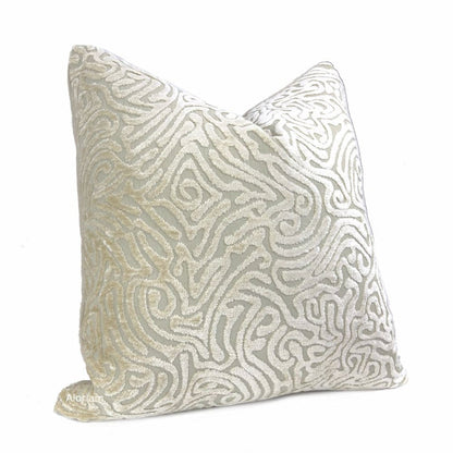 Asriel Ivory Beige Freeform Swirl Texture Pillow Cover - Aloriam