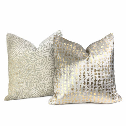 Asriel Ivory Beige Freeform Swirl Texture Pillow Cover - Aloriam