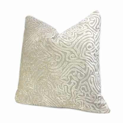 Asriel Ivory Beige Freeform Swirl Texture Pillow Cover - Aloriam