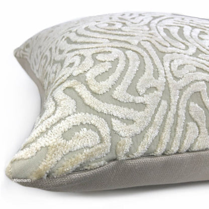 Asriel Ivory Beige Freeform Swirl Texture Pillow Cover - Aloriam