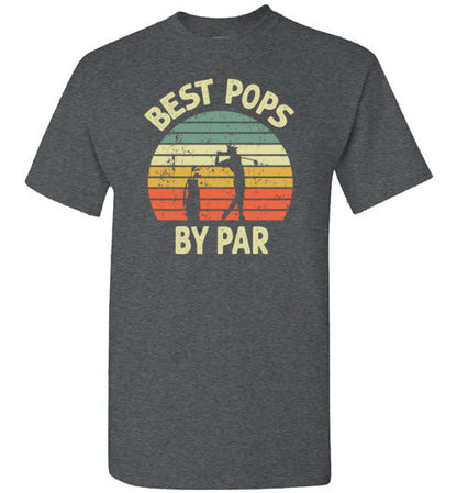 Best Pops By Par Golf Shirt for Men Grandpa Golfing Tee Gift