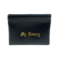 Black Vinyl Squeeze Rosary Pouch