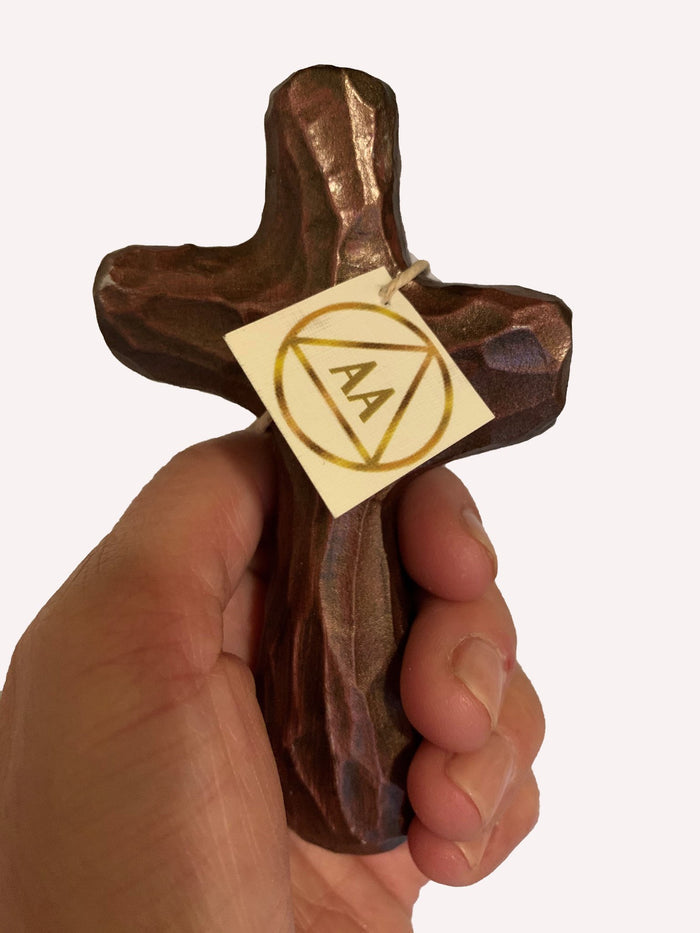 Burnished Bronze Journey Holding Cross