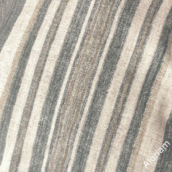 Cape Cod Brown Beige Stripe Cotton Print Pillow Cover - Aloriam