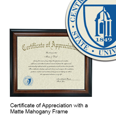 Central Connecticut State University Certificate with Frame