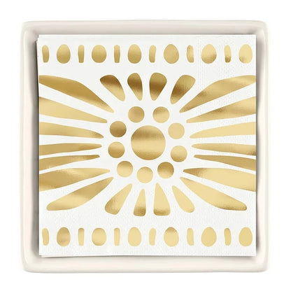 Ceramic Napkin Tray + Napkins - Moroccan Border