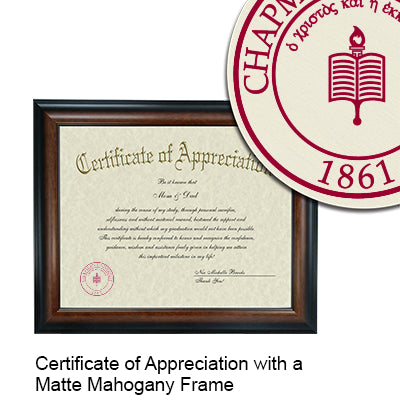 Chapman University Certificate with Frame