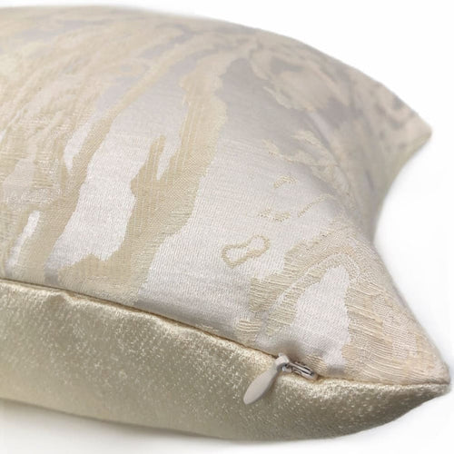(CLEARANCE) Astrid Cream & Ivory Woodgrain Moire Pillow Cover - Aloriam