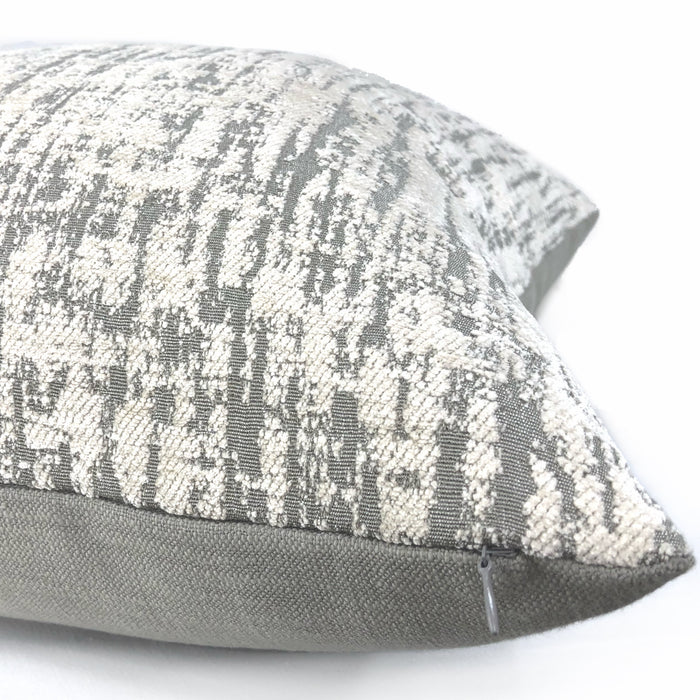 (CLEARANCE) Cameron Gray Cream Chenille Texture Pillow Cover
