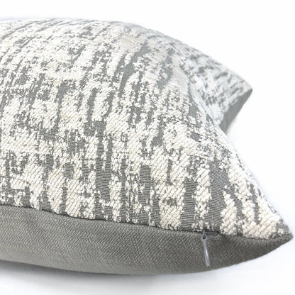 (CLEARANCE) Cameron Gray Cream Chenille Texture Pillow Cover