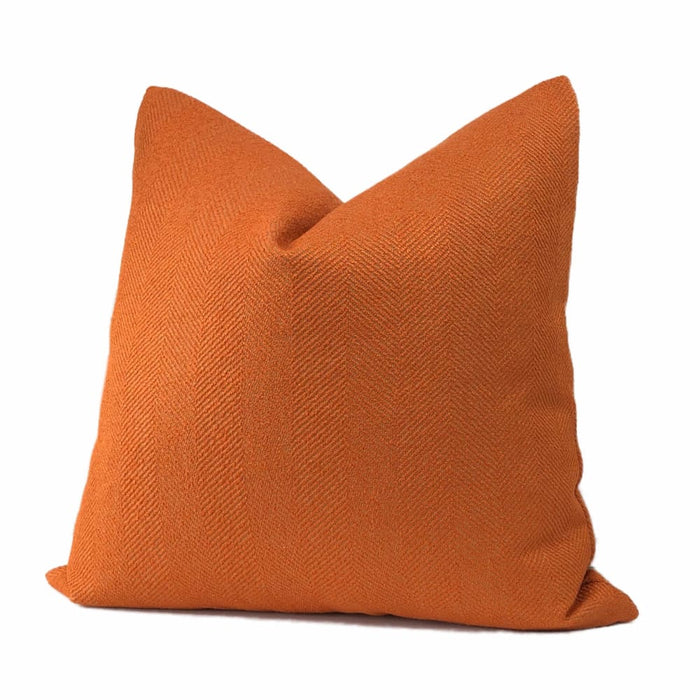 Parker Orange Herringbone Chevron Pillow Cover - Aloriam