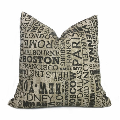 World Capital Cities Destinations Cotton Print Pillow Cover
