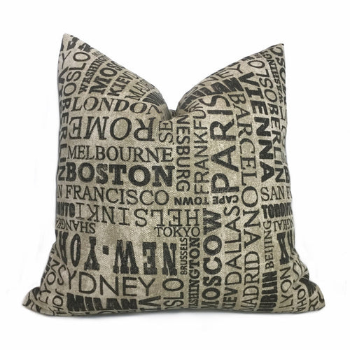 World Capital Cities Destinations Cotton Print Pillow Cover
