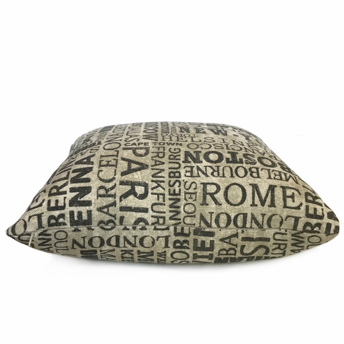 World Capital Cities Destinations Cotton Print Pillow Case