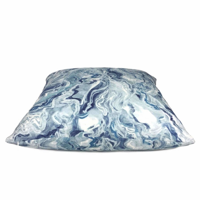 Blue White Water Ripples Cotton Print Pillow Sham