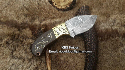 Custom Handmade Skinner Blade with Damascus Steel