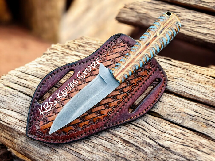Cowboy Knife with Pancake Sheath – Handmade D2 Blade