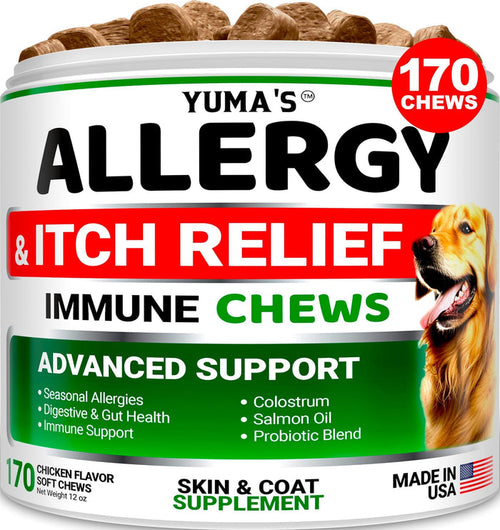 Dog Allergy Relief Chews 170 Count Itchy Skin Relief Beef Liver Flavor