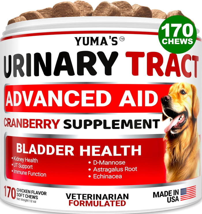 Dog UTI Treatment 170 Count Cranberry Supplement Bladder Control