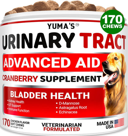 Dog UTI Treatment 170 Count Cranberry Supplement Bladder Control