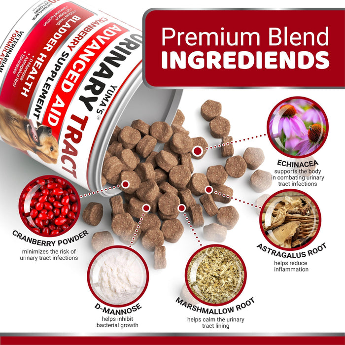 Dog UTI Treatment 170 Count Cranberry Supplement Bladder Control