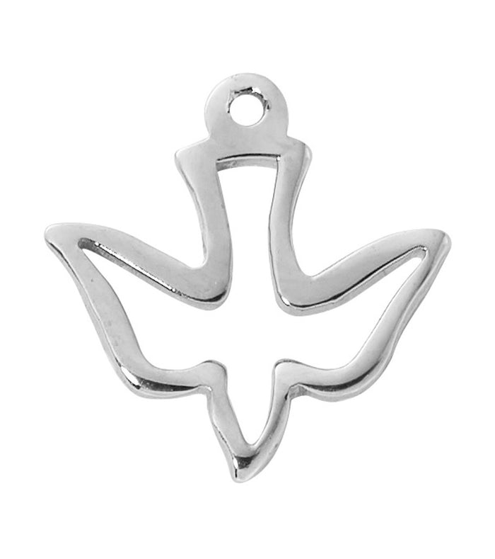 Dove Cut Out SS Pendant Necklace 16-18" Chain