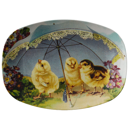 Easter Chicks Under a Parasol Serving Platter