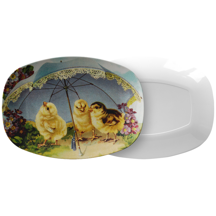 Easter Chicks Under a Parasol Serving Platter
