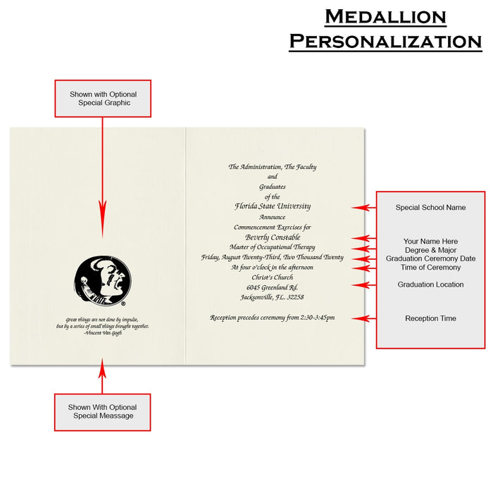 Florida State University Graduation Announcement (Framed Style) Not ready