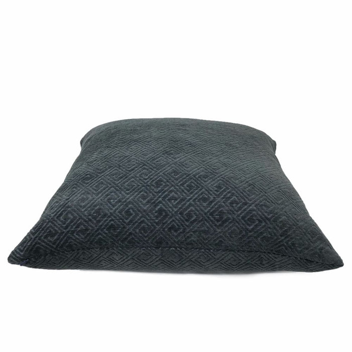 Gaius Dark Navy Blue Greek Key Chenille Pillow Cover - Aloriam