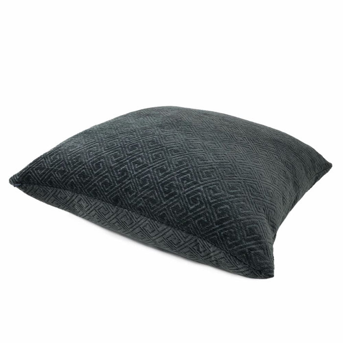 Gaius Dark Navy Blue Greek Key Chenille Pillow Cover - Aloriam