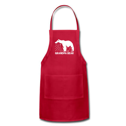 Grandpa Bear Adjustable Apron - red