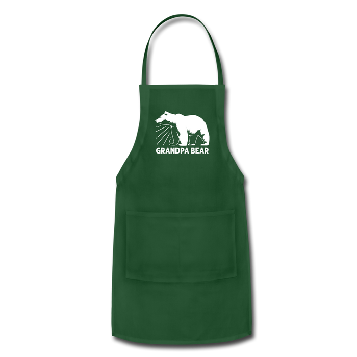Grandpa Bear Adjustable Apron - forest green