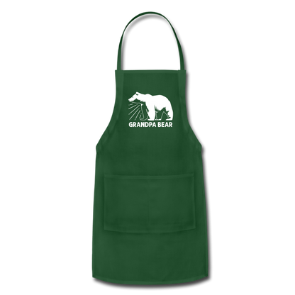 Grandpa Bear Adjustable Apron - forest green